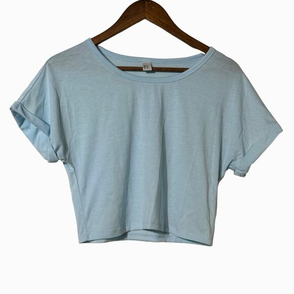 Crop Top Short Roll Sleeve Polyester Spandex XS 5 FOR $25 ๐ต ๐ฒ - Picture 1 of 5